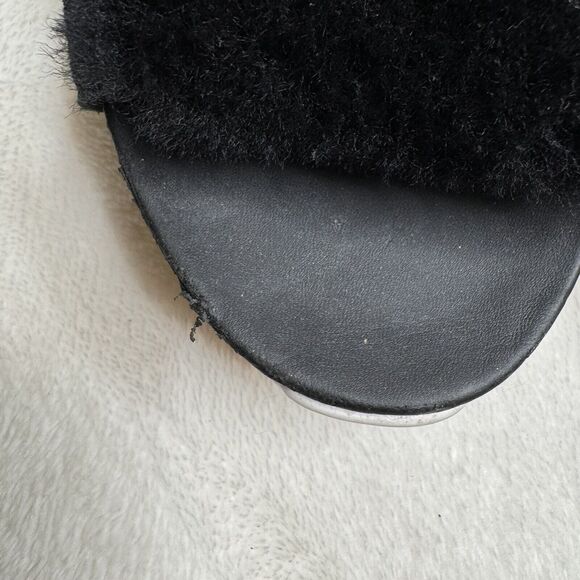 UGG Silverlake Sandals Sheepskin Black Logo Chunky Platform 7.5 - Picture 4 of 11